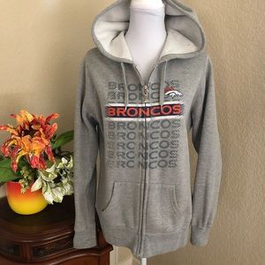 NFL Denver Broncos ZIP Up Fleece Hoodie Jacket
